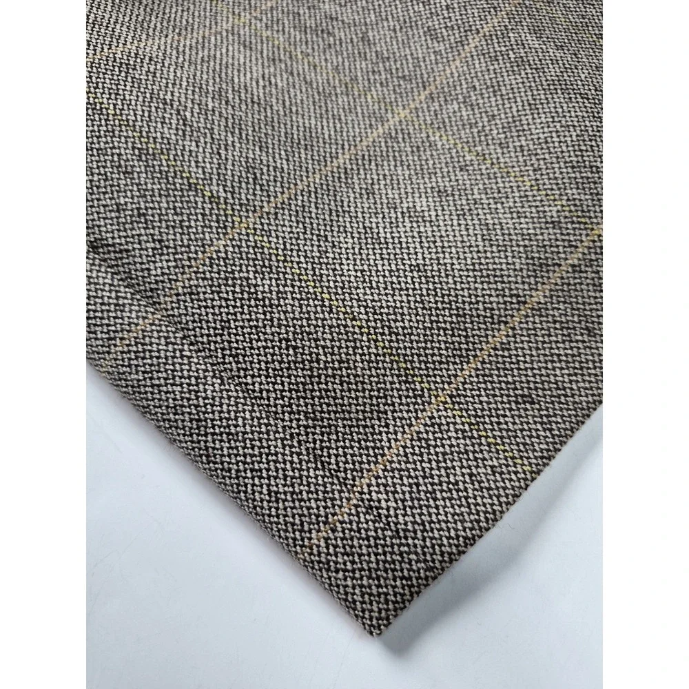 Metz & Co 41R Brown Check Wool Blazer Mens 3 Button Sport Coat Italy G505